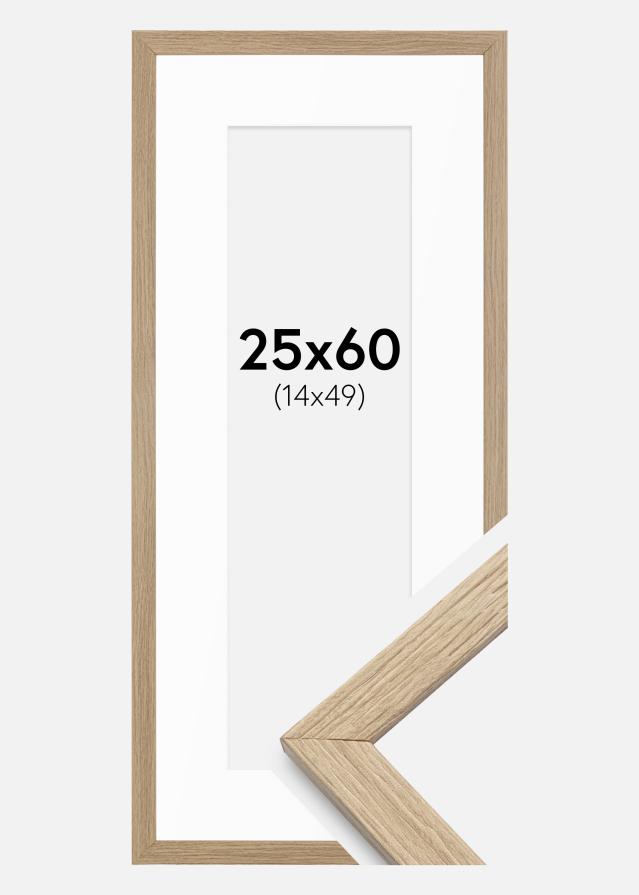 Ramme Stilrent Eg 25x60 cm - Passepartout Hvid 15x50 cm