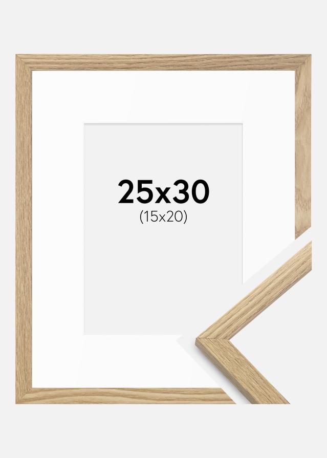 Ramme Trendy Eg 25x30 cm - Passepartout Hvid 16x21 cm