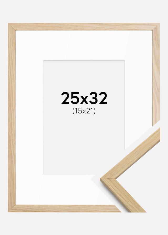 Ramme Edsbyn Eg 25x32 cm - Passepartout Hvid 16x22 cm