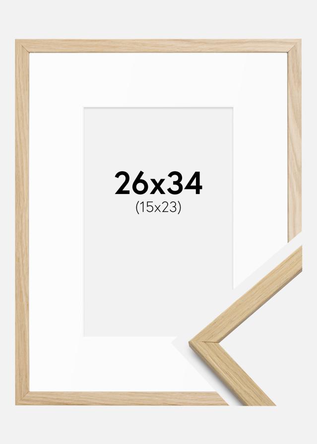 Ramme Edsbyn Eg 26x34 cm - Passepartout Hvid 16x24 cm