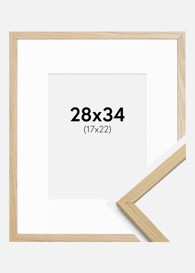 Ramme Edsbyn Eg 28x34 cm - Passepartout Hvid 18x23 cm