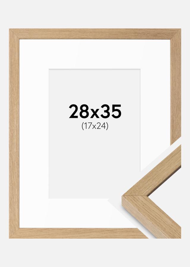 Ramme Hermes Naturlig Eg 28x35 cm - Passepartout Hvid 18x25 cm