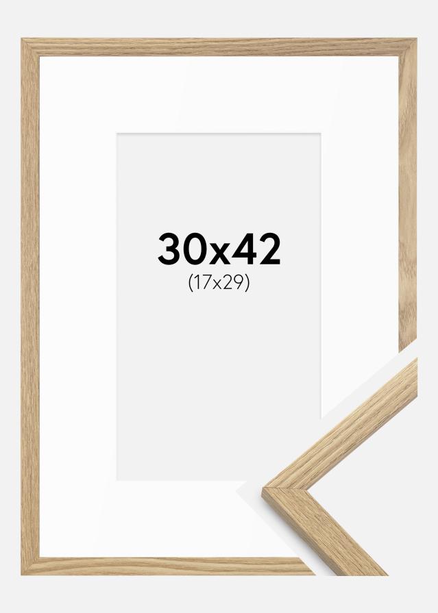 Ramme Trendy Eg 30x42 cm - Passepartout Hvid 18x30 cm