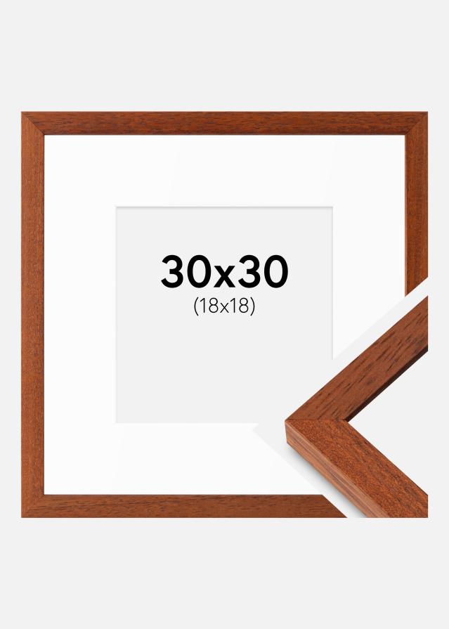 Ramme Hermes Kirsebær 30x30 cm - Passepartout Hvid 19x19 cm