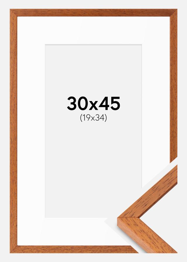Ramme Ares Kirsebær 30x45 cm - Passepartout Hvid 20x35 cm