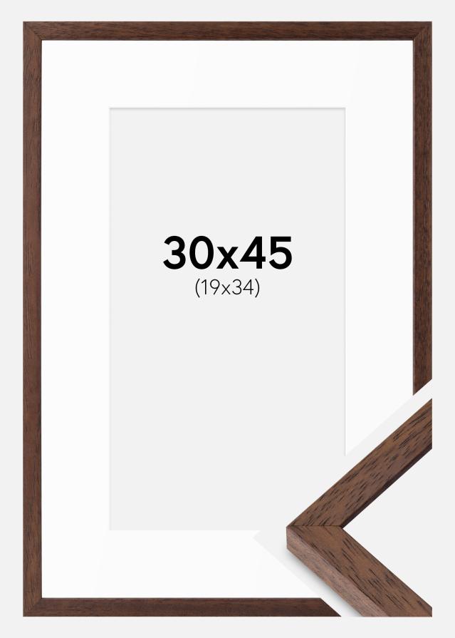 Ramme Ares Teak 30x45 cm - Passepartout Hvid 20x35 cm