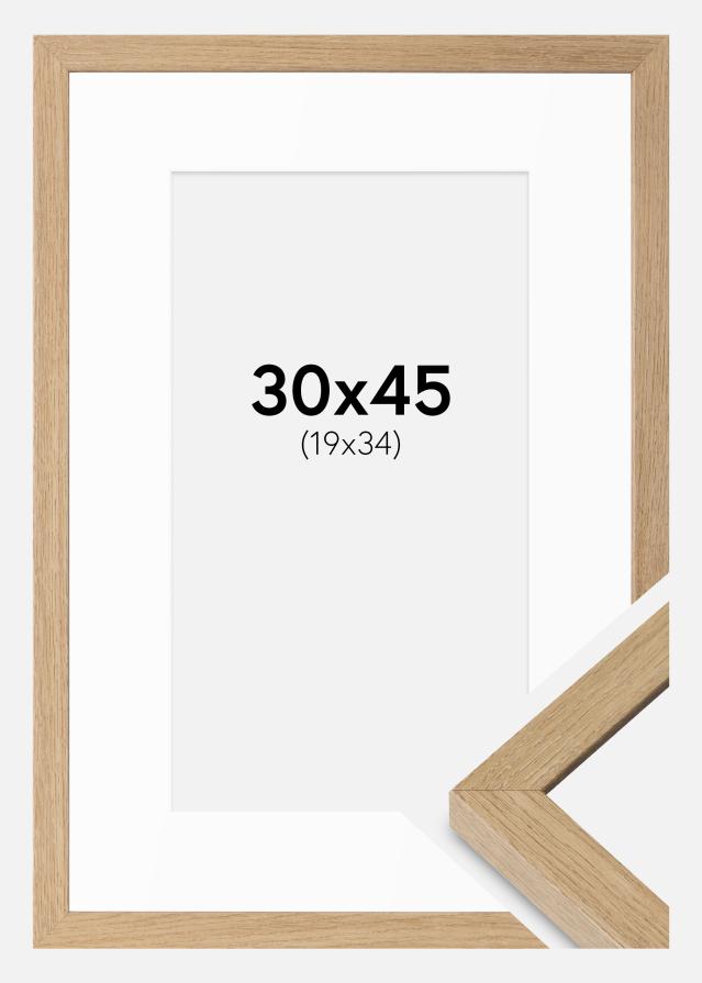 Ramme Hermes Naturlig Eg 30x45 cm - Passepartout Hvid 20x35 cm
