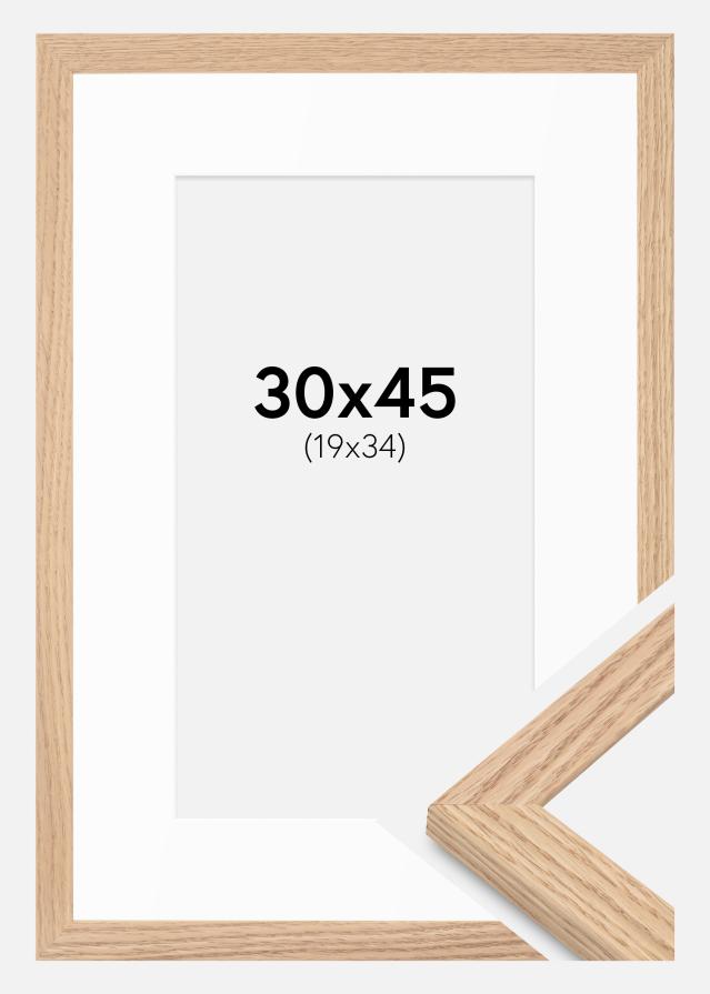 Ramme Tidlös Massiv Eg 30x45 cm - Passepartout Hvid 20x35 cm