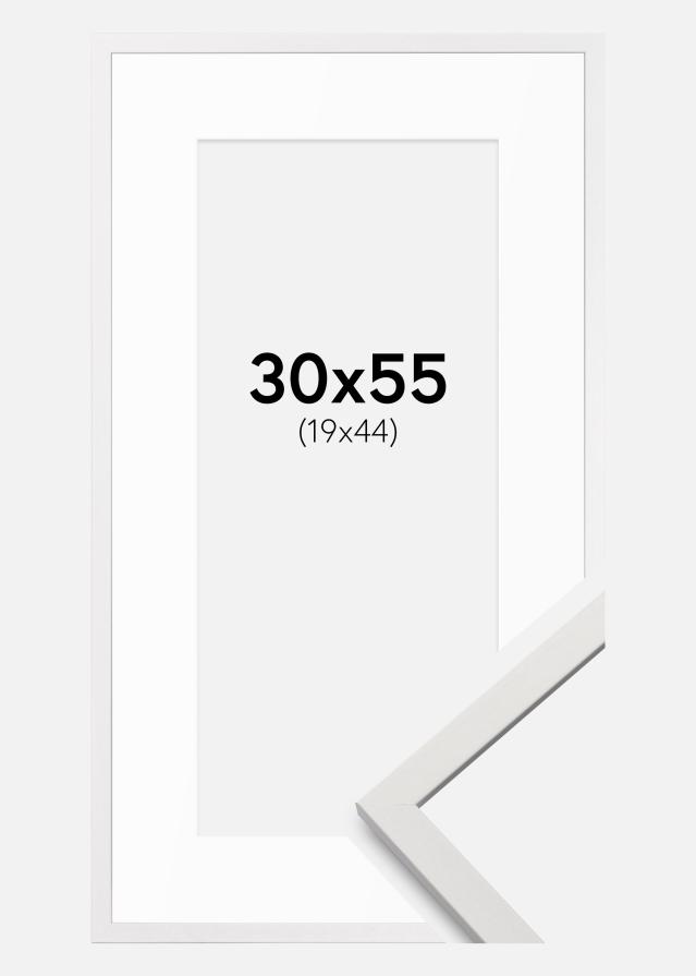 Ramme Edsbyn Hvid 30x55 cm - Passepartout Hvid 20x45 cm
