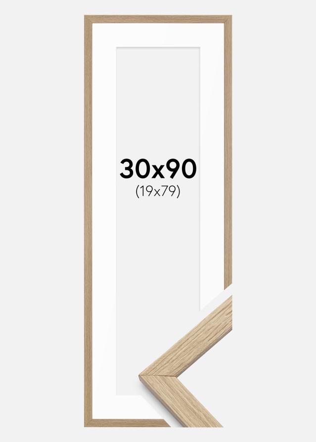 Ramme Stilren Eg 30x90 cm - Passepartout Hvid 20x80 cm
