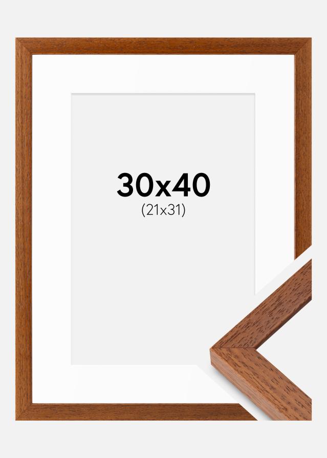 Ramme Hermes Bog 30x40 cm - Passepartout Hvid 22x32 cm