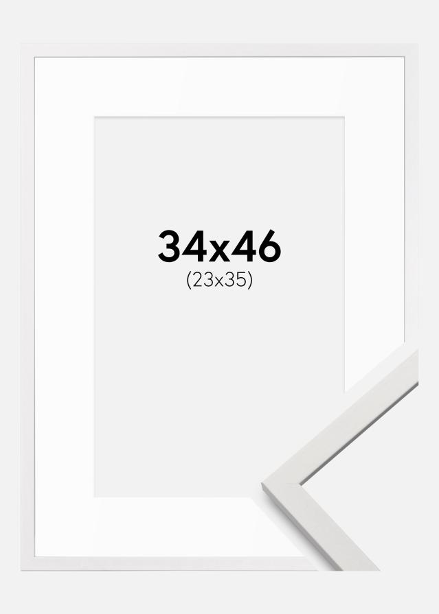 Ramme Edsbyn Hvid 34x46 cm - Passepartout Hvid 24x36 cm