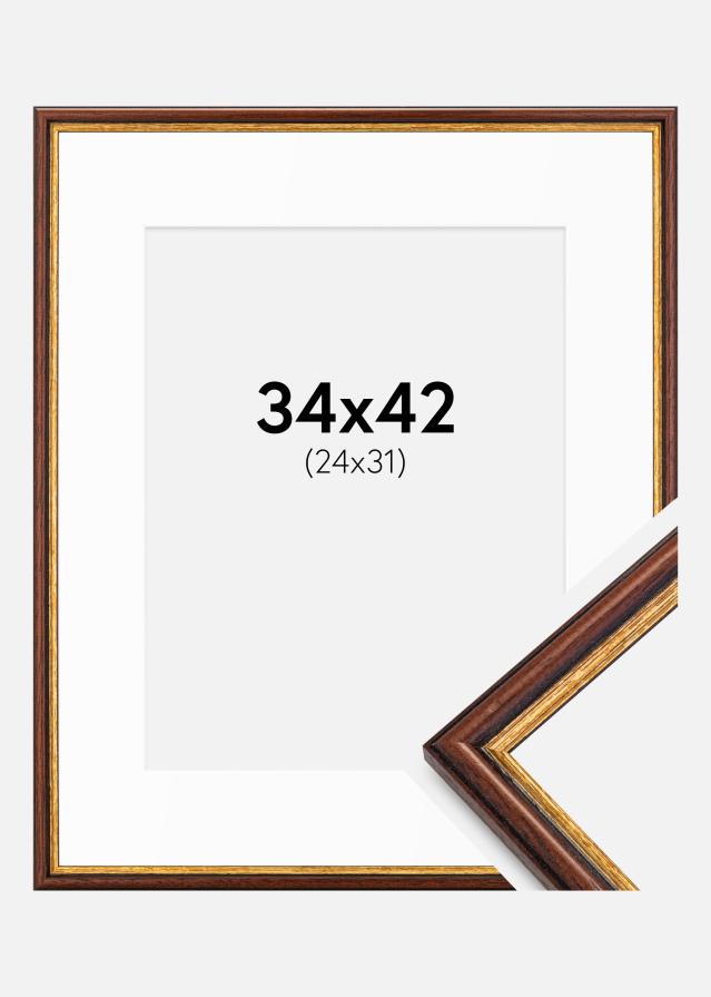 Ramme Horndal Brun 34x42 cm - Passepartout Hvid 25x32 cm