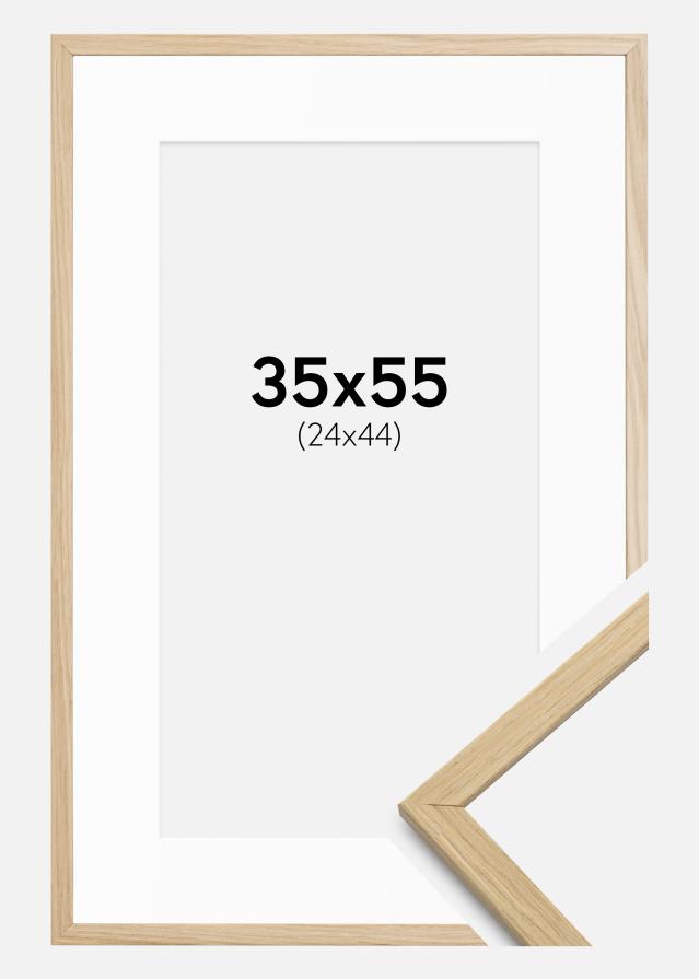 Ramme Edsbyn eg 35x55 cm - Passepartout Hvid 25x45 cm