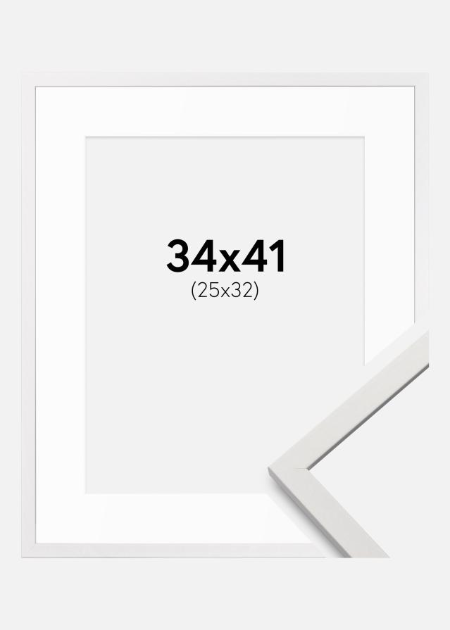 Ramme Edsbyn Hvid 34x41 cm - Passepartout Hvid 26x33 cm