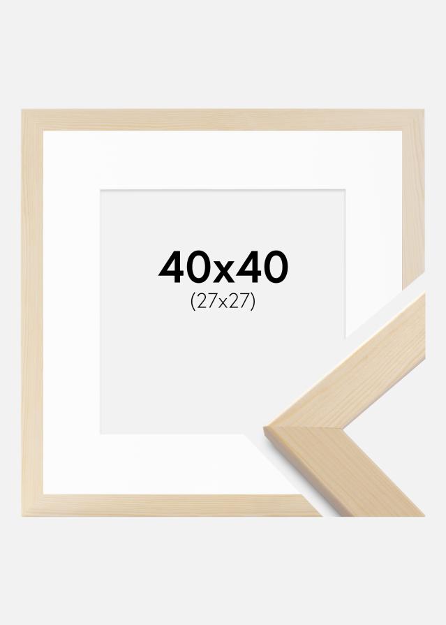 Ramme Trendline Natur 40x40 cm - Passepartout Hvid 28x28 cm