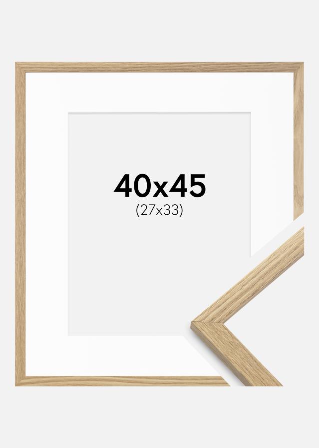 Ramme Trendy Eg 40x45 cm - Passepartout Hvid 28x34 cm