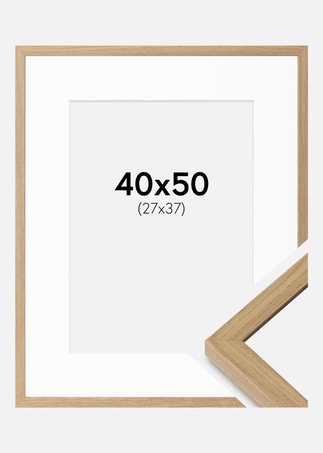 Ramme Ares Naturlig Eg 40x50 cm - Passepartout Hvid 28x38 cm