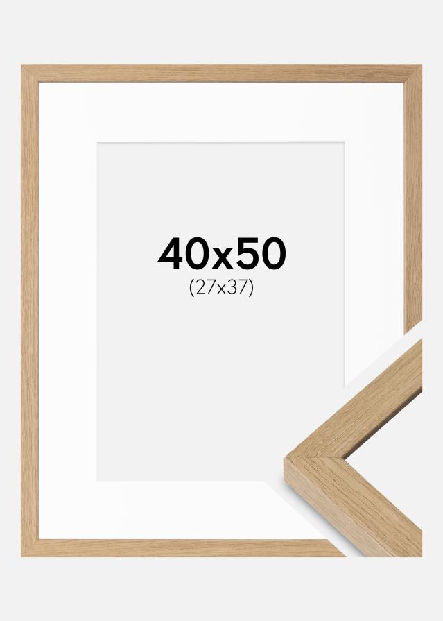Ramme Hermes Naturlig Eg 40x50 cm - Passepartout Hvid 28x38 cm