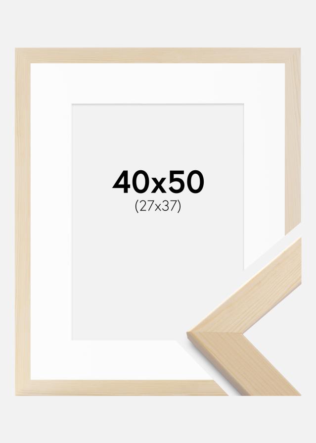 Ramme Trendline Natur 40x50 cm - Passepartout Hvid 28x38 cm