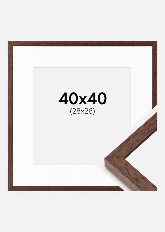 Ramme Ares Teak 40x40 cm - Passepartout Hvid 29x29 cm