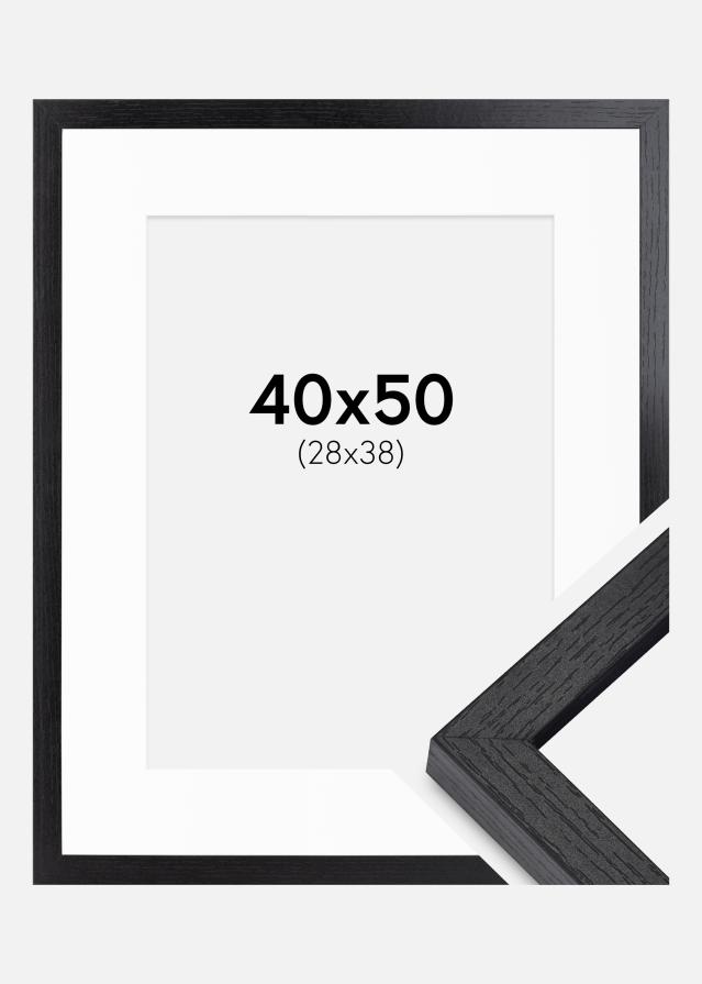 BGA Kasseramme Sort 40x50 cm - Passepartout Hvid 29x39 cm