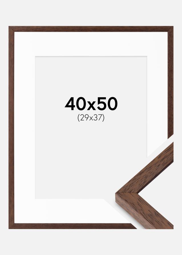 Ramme Ares Teak 40x50 cm - Passepartout Hvid 30x38 cm