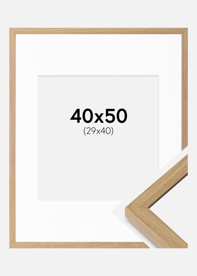 Ramme Ares Naturlig Eg 40x50 cm - Passepartout Hvid 30x41 cm