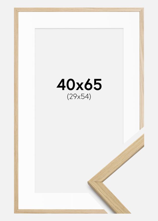 Ramme Edsbyn Eg 40x65 cm - Passepartout Hvid 30x55 cm