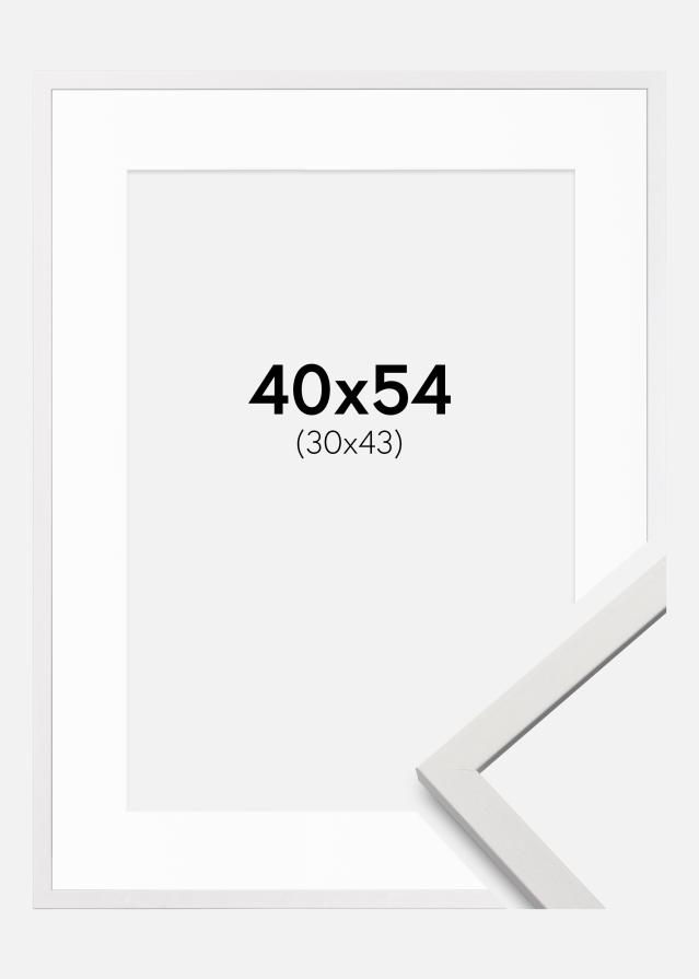 Ramme Edsbyn Hvid 40x54 cm - Passepartout Hvid 31x44 cm
