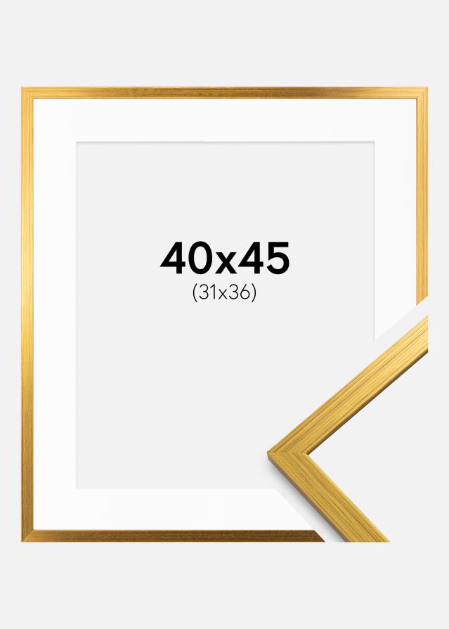 Ramme Edsbyn Guld 40x45 cm - Passepartout Hvid 32x37 cm