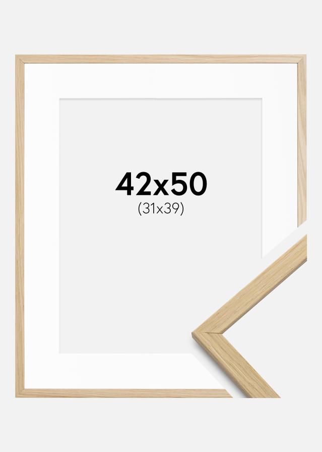 Ramme Edsbyn Eg 42x50 cm - Passepartout Hvid 32x40 cm
