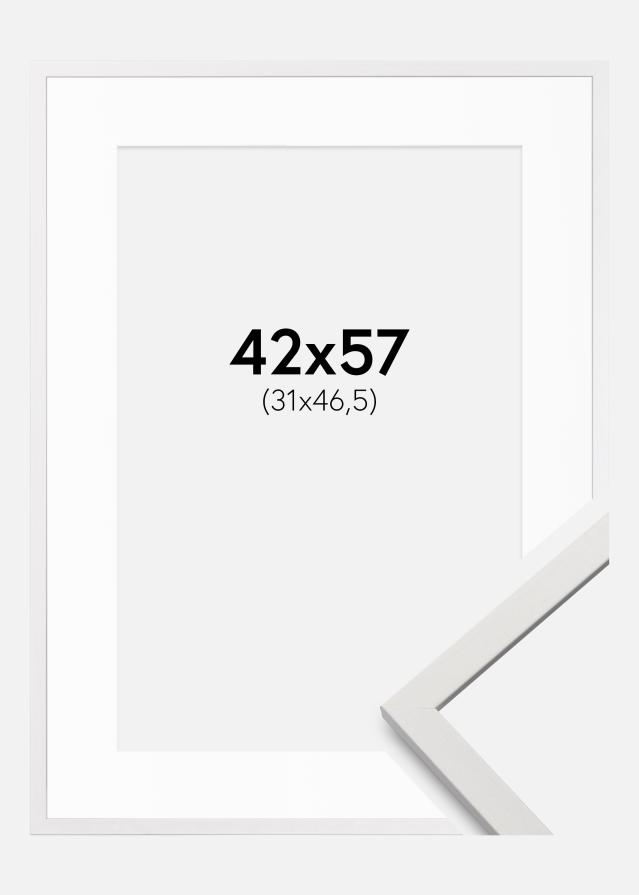 Ramme Edsbyn Hvid 42x57 cm - Passepartout Hvid 32x47,5 cm