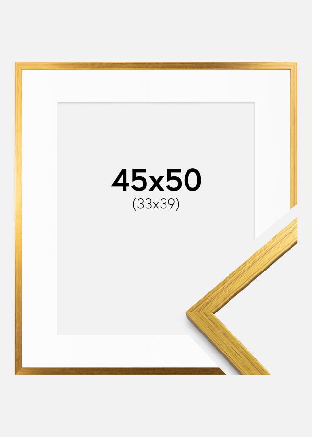 Ramme Edsbyn Guld 45x50 cm - Passepartout Hvid 34x40 cm