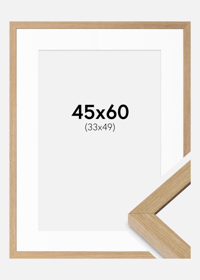 Ramme Hermes Naturlig Eg 45x60 cm - Passepartout Hvid 34x50 cm