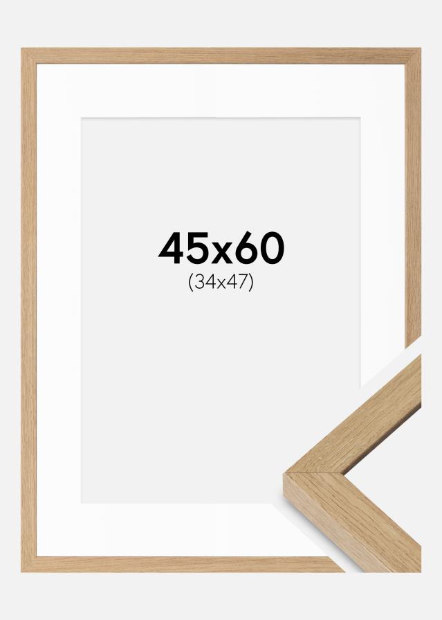 Ramme Hermes Naturlig Eg 45x60 cm - Passepartout Hvid 35x48 cm