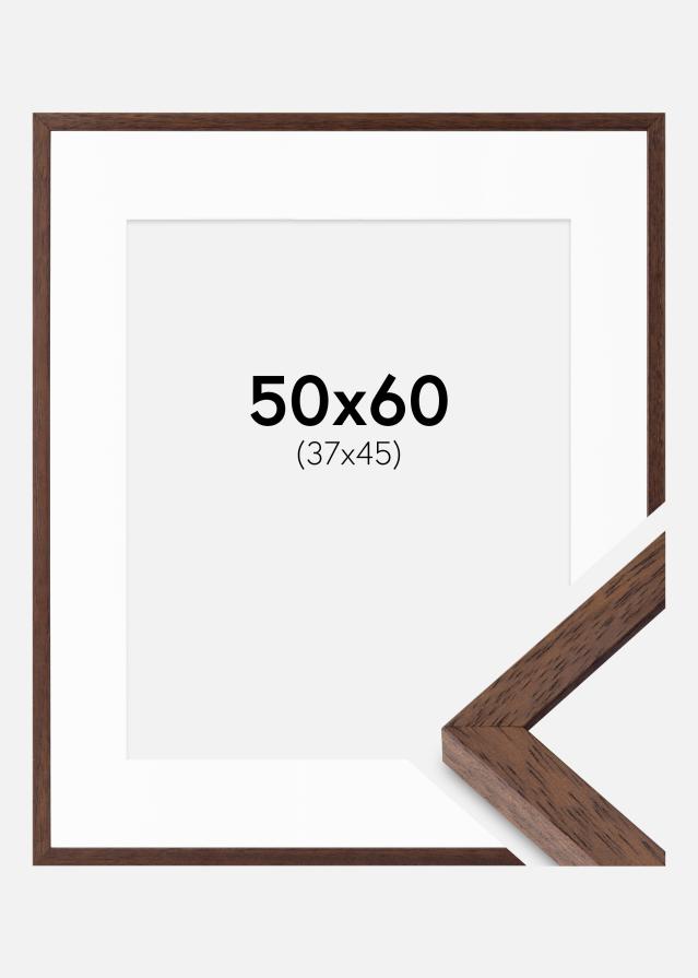 Ramme Ares Teak 50x60 cm - Passepartout Hvid 38x46 cm