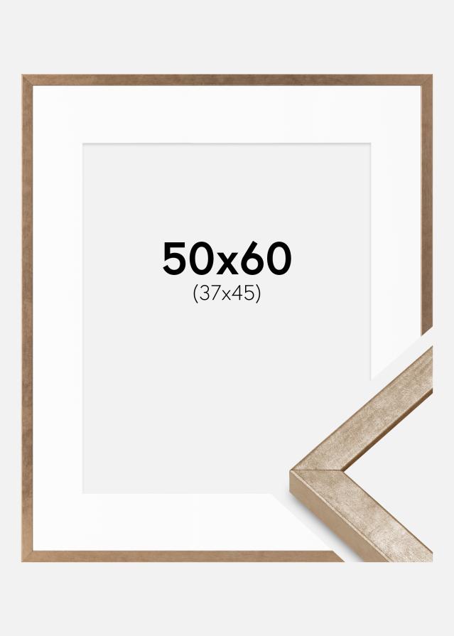 Ramme Ares Messing 50x60 cm - Passepartout Hvid 38x46 cm