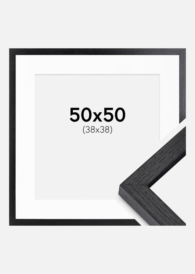 BGA Kasseramme Sort 50x50 cm - Passepartout Hvid 39x39 cm