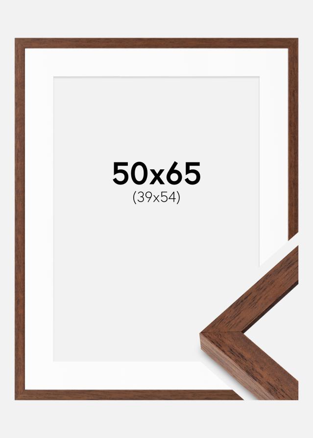 Ramme Hermes Teak 50x65 cm - Passepartout Hvid 40x55 cm