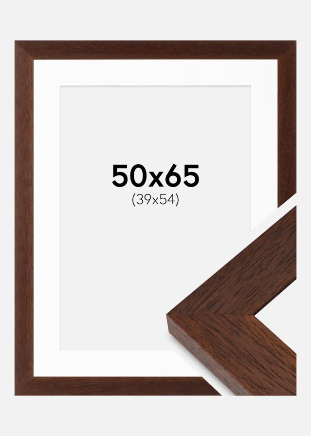 Ramme Juno Teak 50x65 cm - Passepartout Hvid 40x55 cm