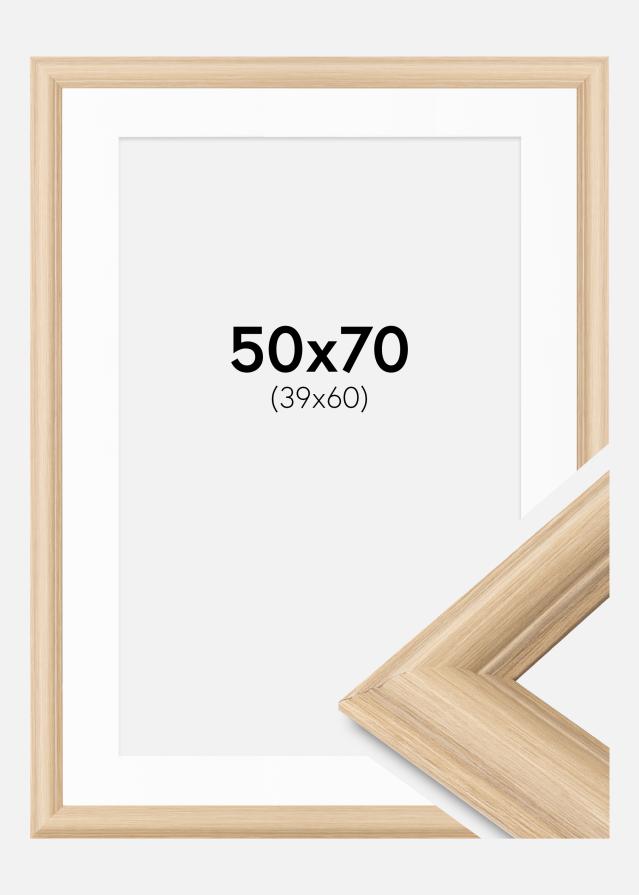 Ramme Västkusten Eg 50x70 cm - Passepartout Hvid 40x61 cm