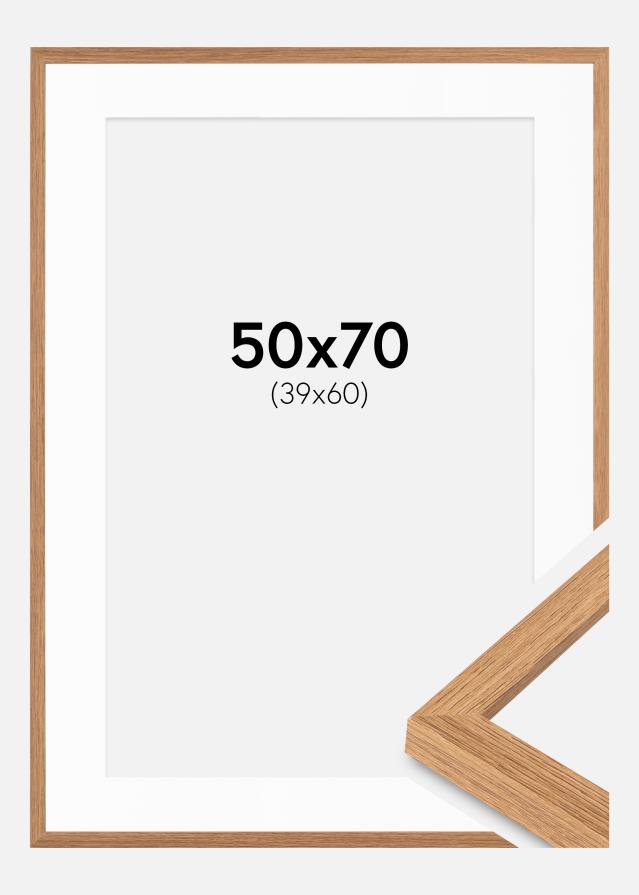 Ramme Moderne Teak 50x70 cm - Passepartout Hvid 40x61 cm