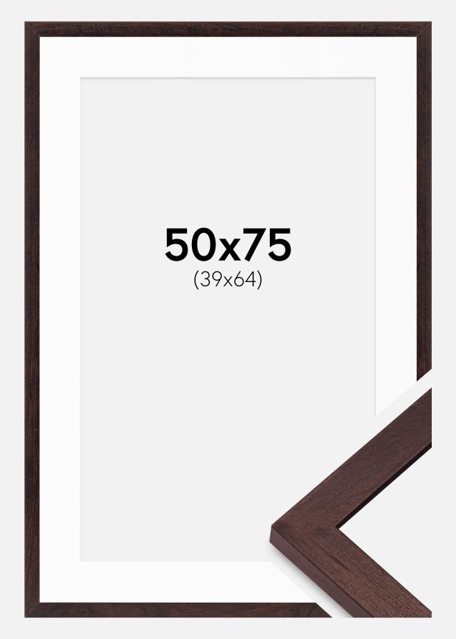 Ramme BGA Classic Valnød 50x75 cm - Passepartout Hvid 40x65 cm