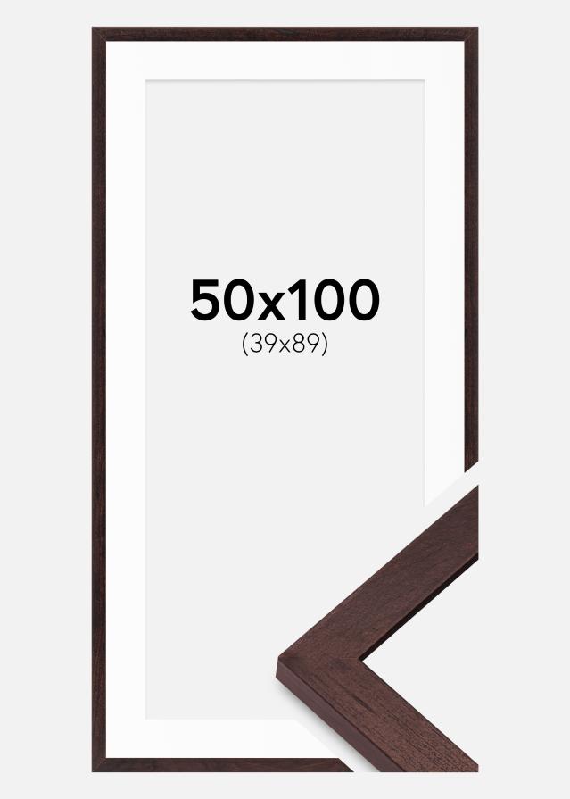 Ramme BGA Classic Valnød 50x100 cm - Passepartout Hvid 40x90 cm