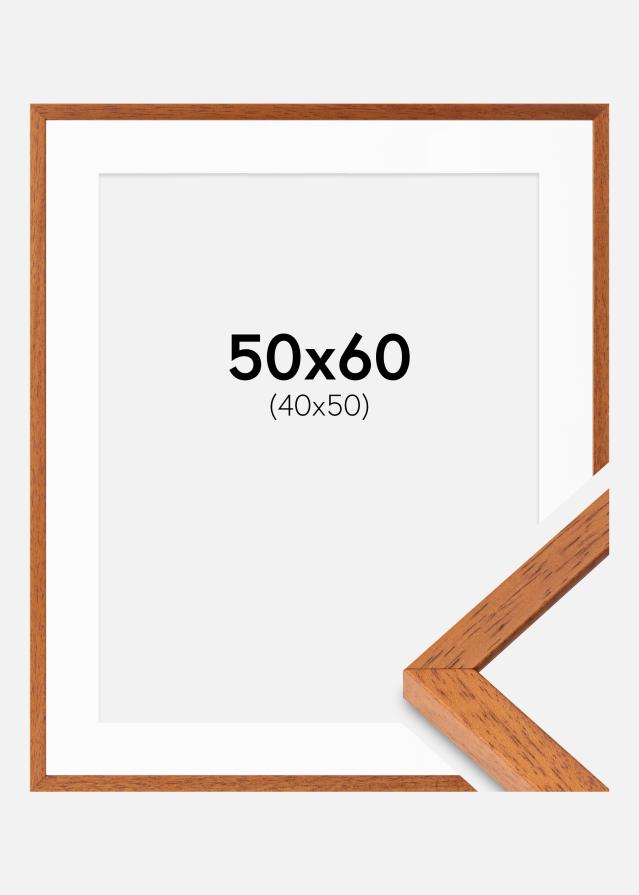 Ramme Ares Kirsebær 50x60 cm - Passepartout Hvid 41x51 cm