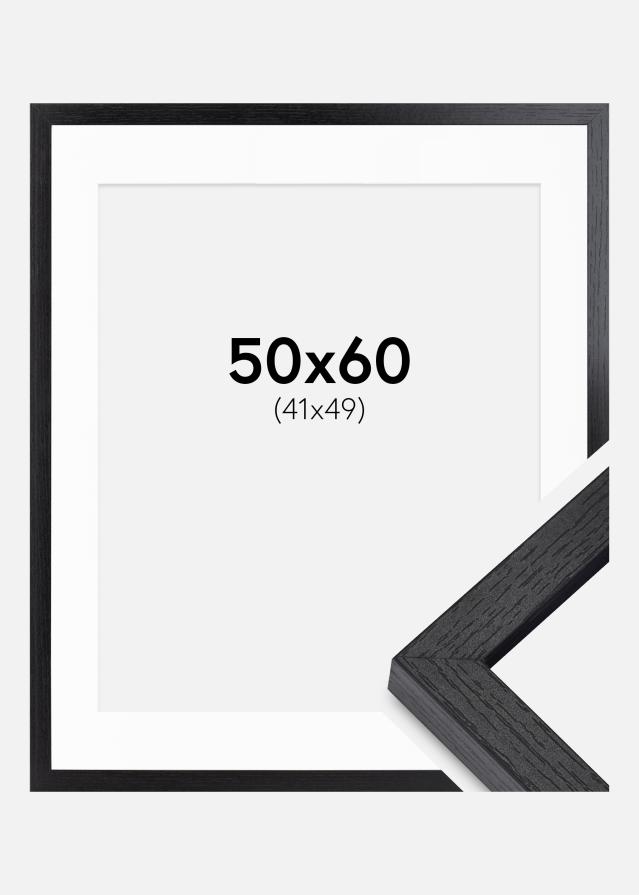 BGA Kasseramme Sort 50x60 cm - Passepartout Hvid 42x50 cm