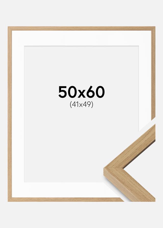 Ramme Ares Naturlig Eg 50x60 cm - Passepartout Hvid 42x50 cm