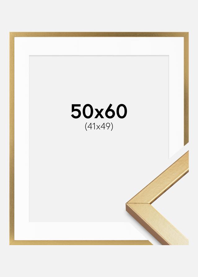 Ramme Minerva Guld 50x60 cm - Passepartout Hvid 42x50 cm