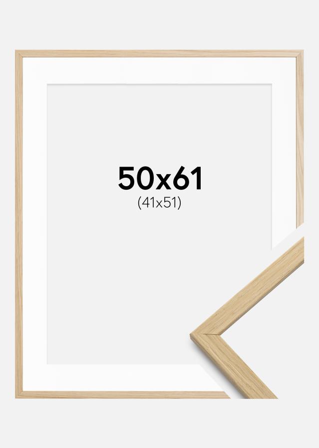Ramme Edsbyn Eg 50x61 cm - Passepartout Hvid 42x52 cm